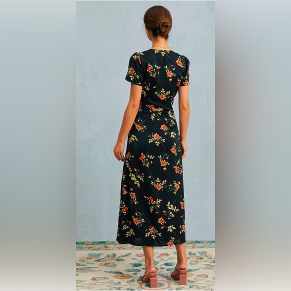 RIHOAS Black Floral Maxi Length Dress - Picture 2 of 6